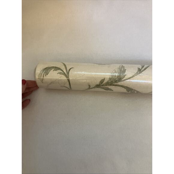 Village wallpaper double roll 5802533 green scroll beige. New Sealed Run‎ 19. ￼ - Picture 3 of 9